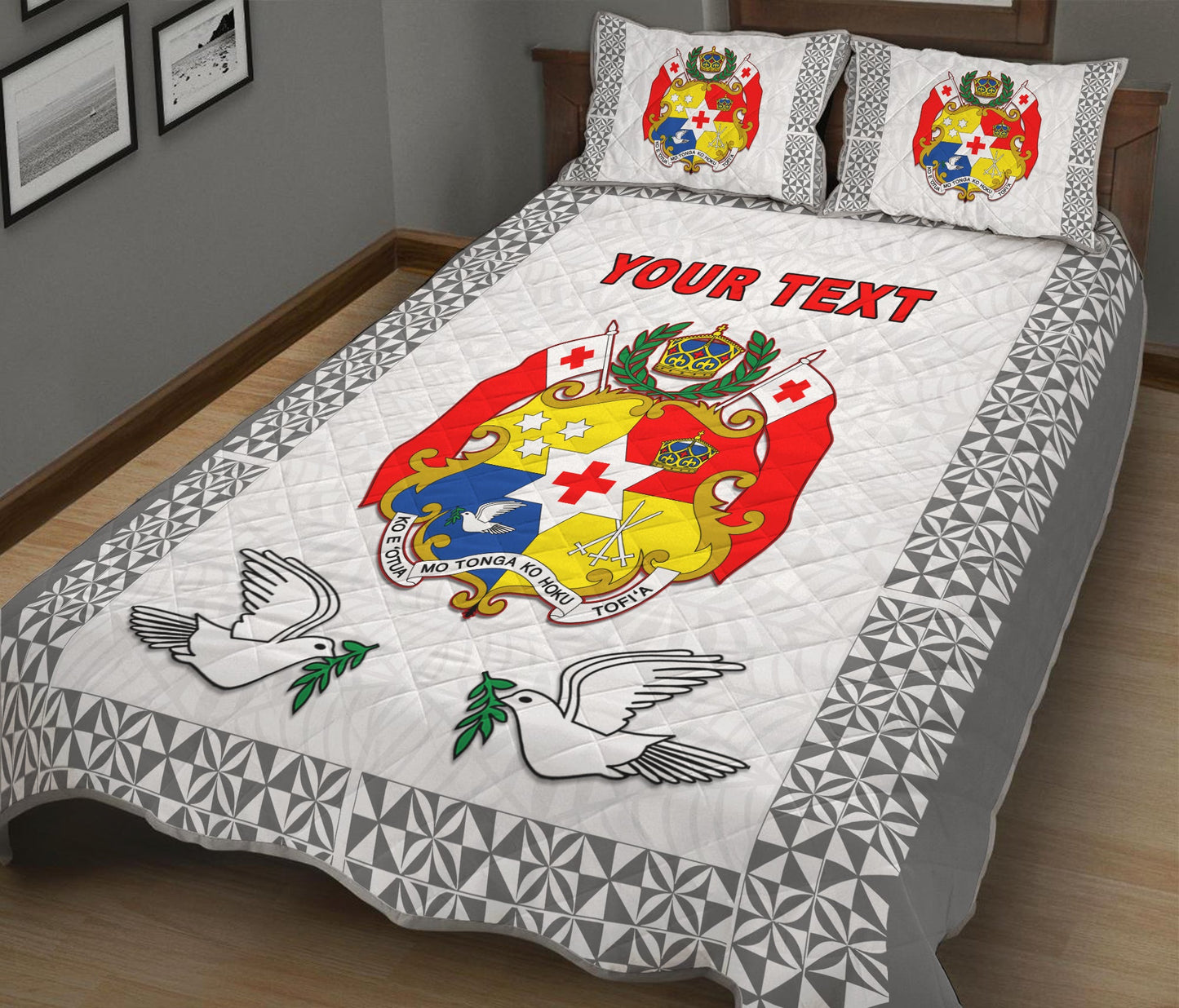 (Custom Personalised) Tonga Quilt Bed Set Be Unique Version 01 Gray