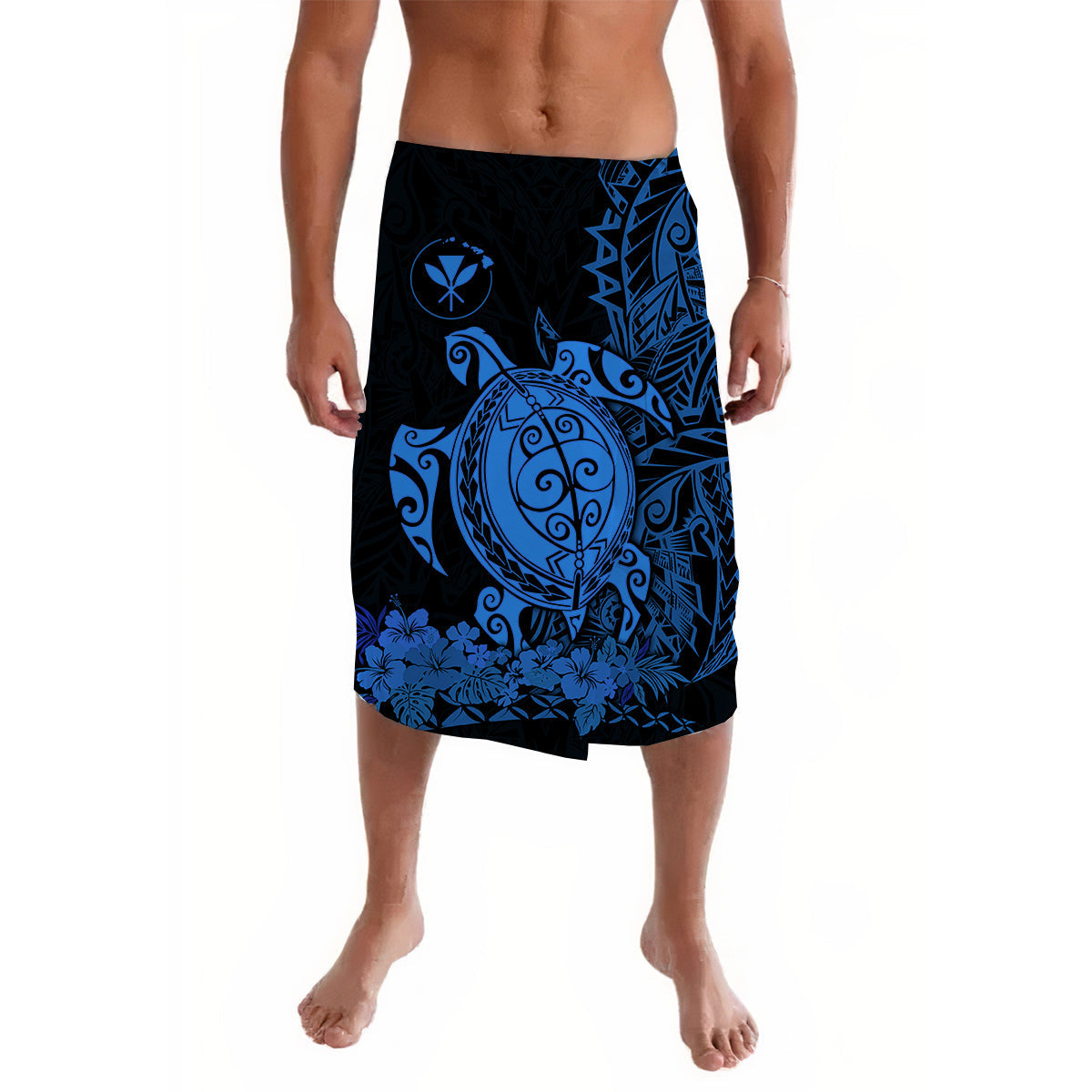 Hawaii Polynesian Lavalava Blue Sea Turtles Hawaiian