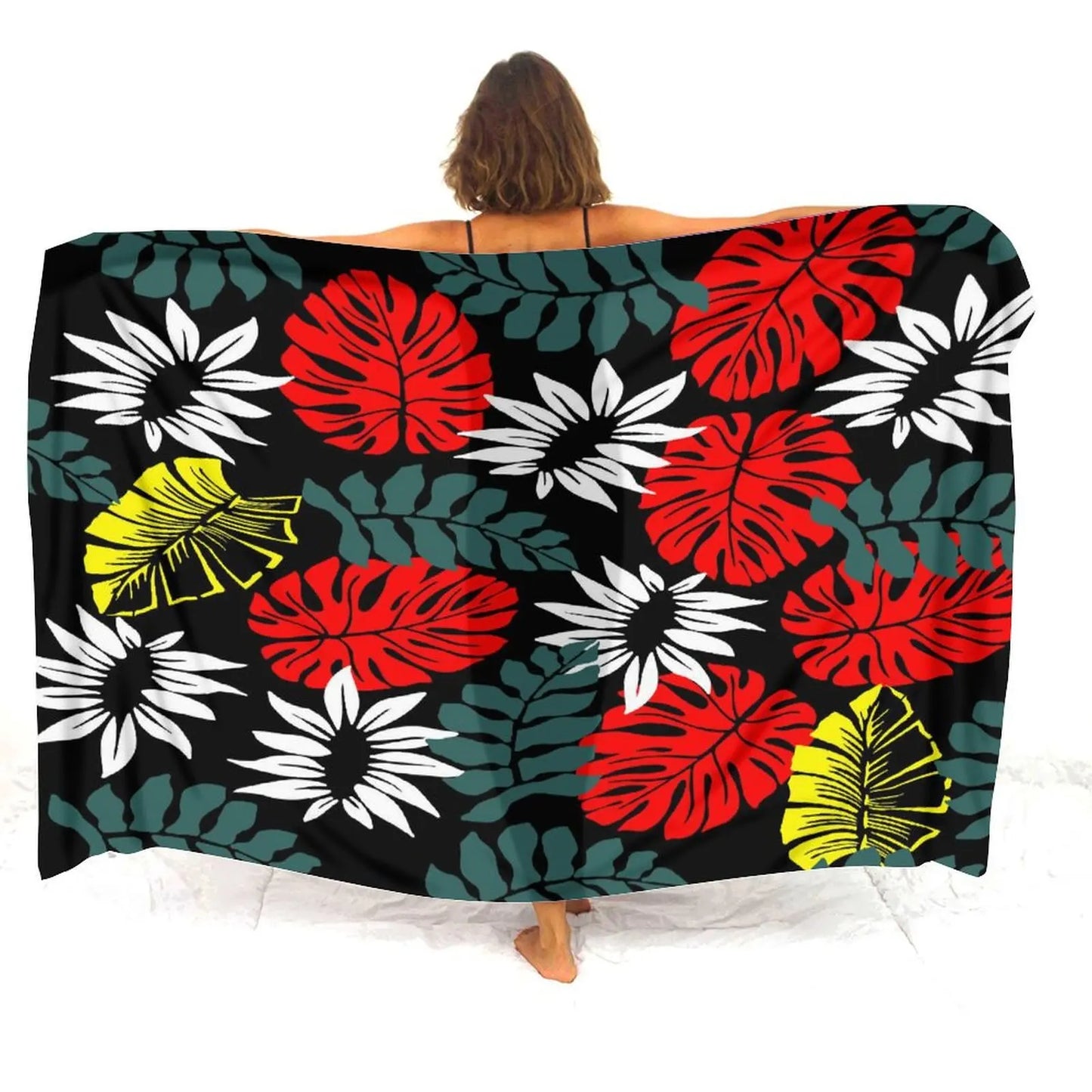 Polynesian Women'S Sarong Apron Polynesian Colorful Leaf Pattern Sarong Beach For Her