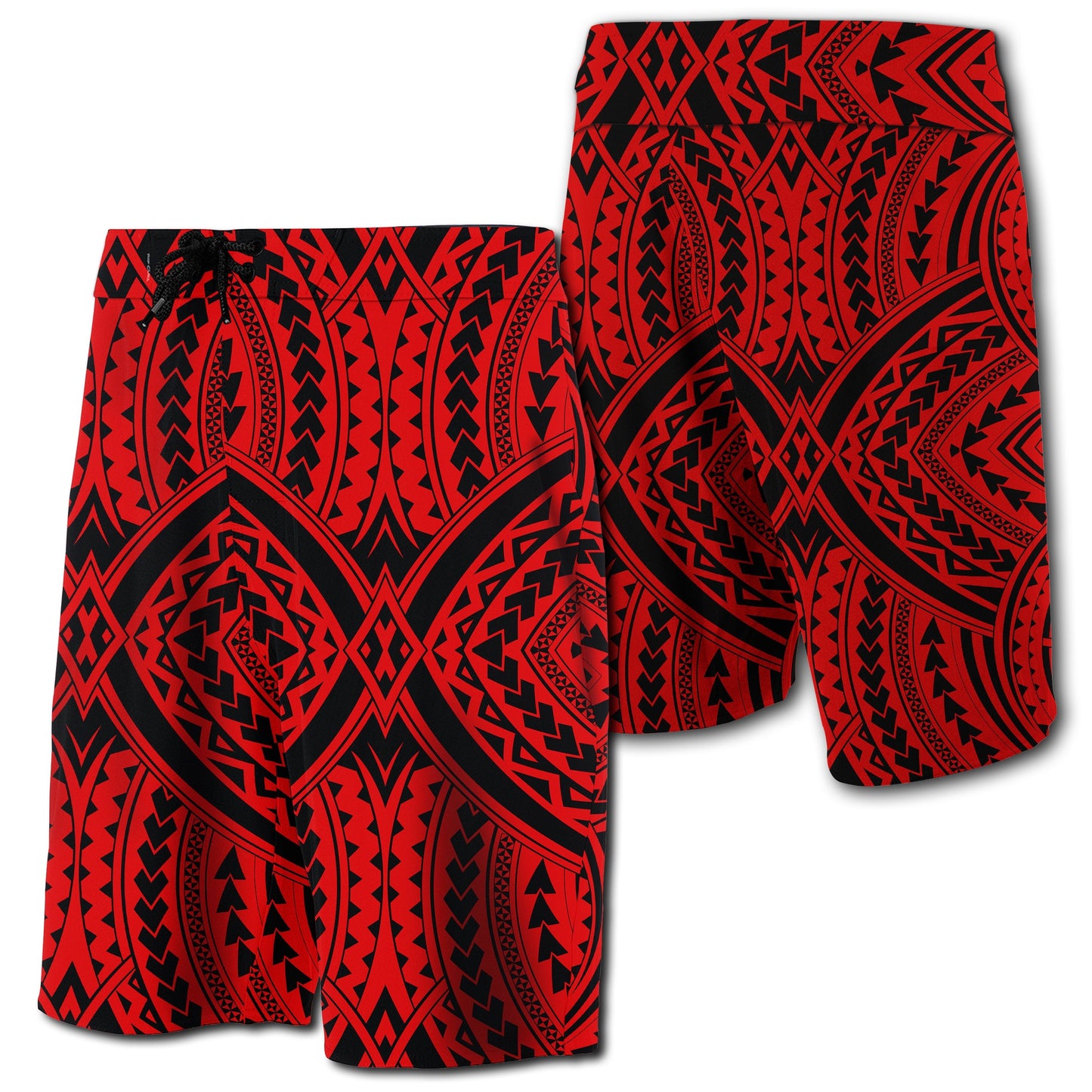 Hawaii Polynesian Tradition Board Shorts Red