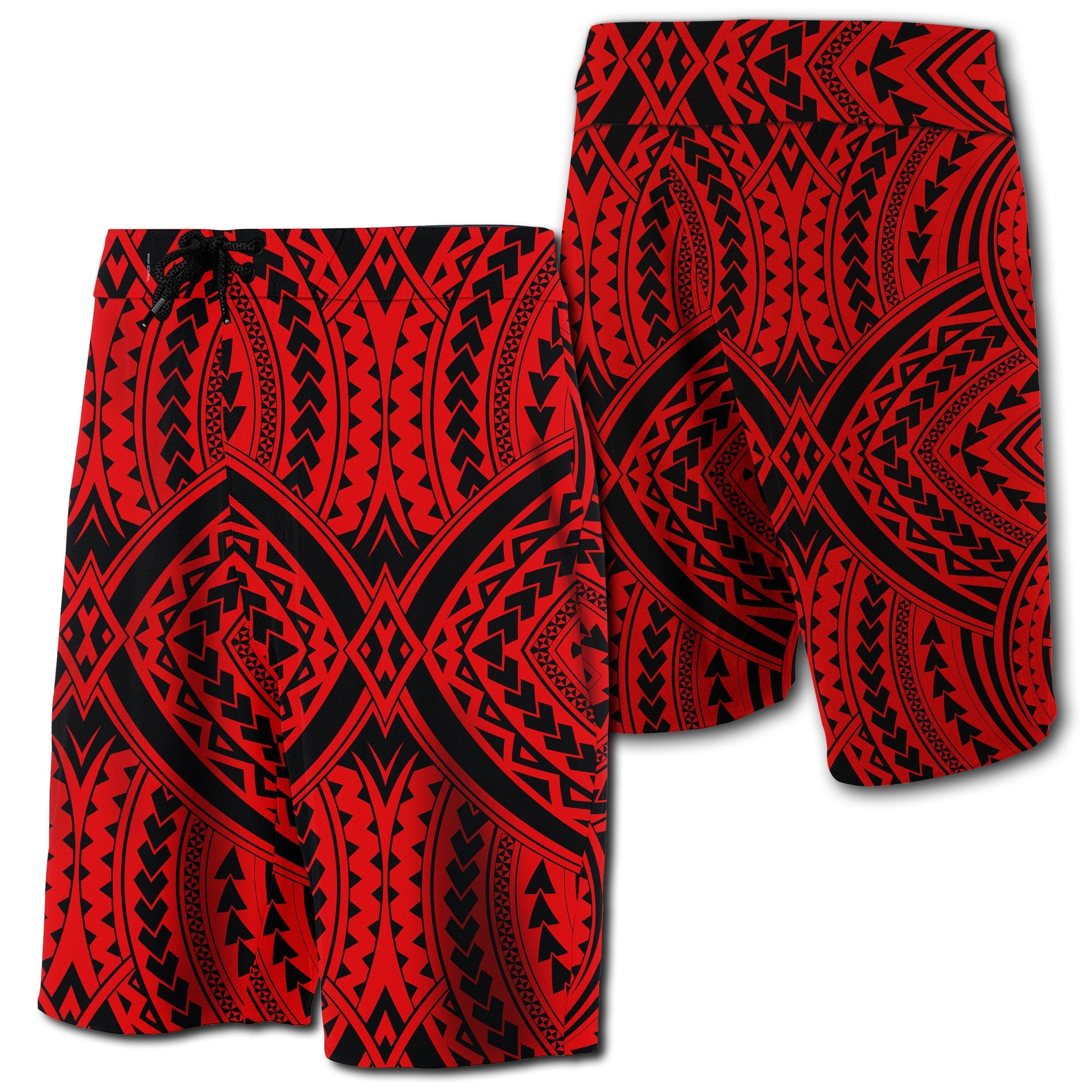 Hawaii Polynesian Tradition Board Shorts Red