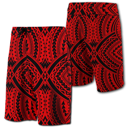 Hawaii Polynesian Tradition Board Shorts Red