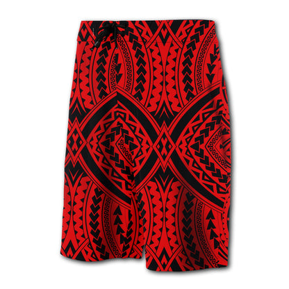 Hawaii Polynesian Tradition Board Shorts Red
