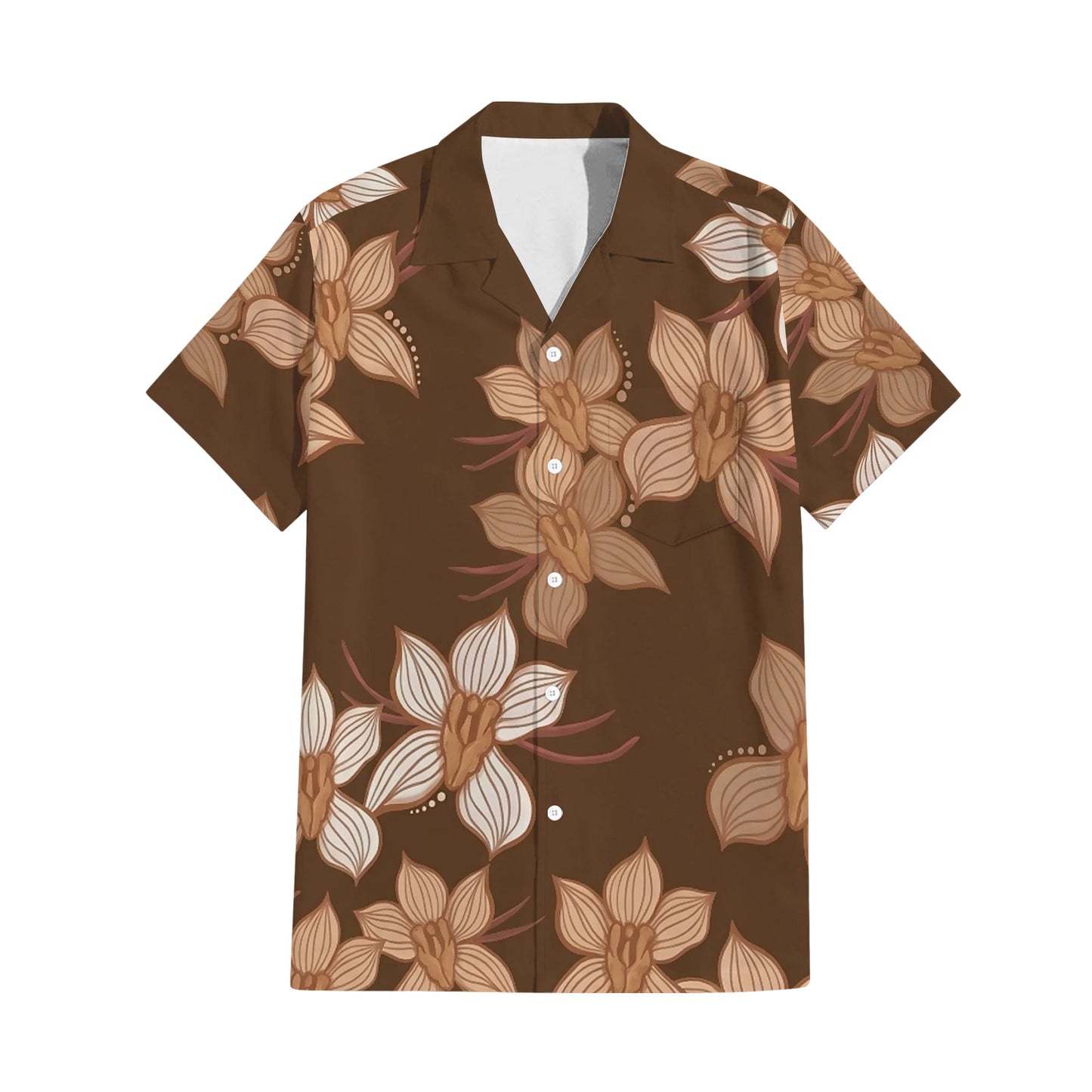 Puakenikeni Pikake Lei Curve Lei Flower Matching Outfit For Couple Island Vintage Brown Puletasi Dress And Shirt
