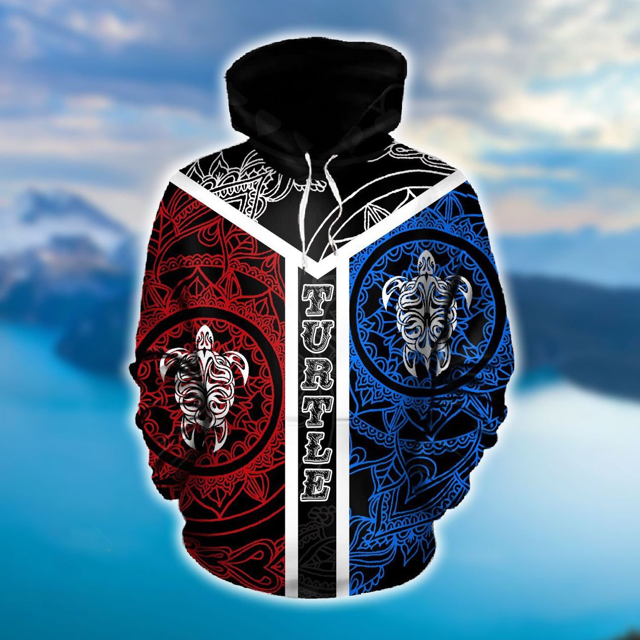 Hawaii Turtle Tribal Polynesian Hoodie Grace Style AH