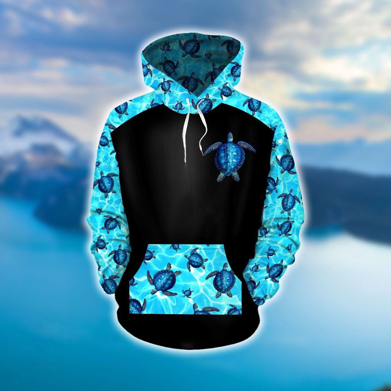Hawaii Sea Turtle Hoodie Crystal Style AH
