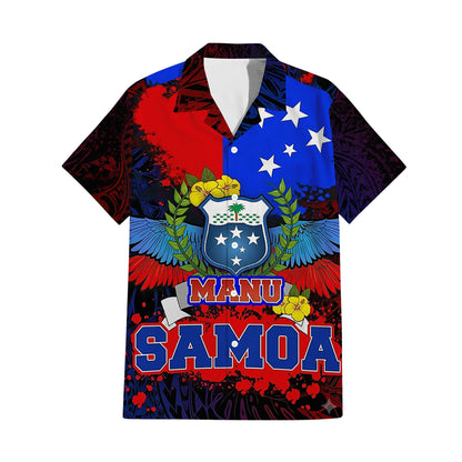 Samoa Coat Of Arms Matching Outfit For Couple Polynesian Many Rugby Samoa Dress And Hawaiian Shirt