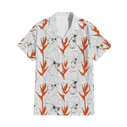 Puakenikeni Pikake Lei Curve Lei Flower Matching Outfit For Couple White Puletasi Dress And Shirt For Her Him
