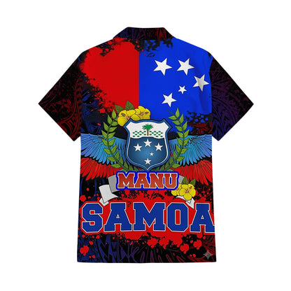 Samoa Coat Of Arms Matching Outfit For Couple Polynesian Many Rugby Samoa Dress And Hawaiian Shirt