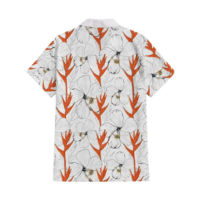 Puakenikeni Pikake Lei Curve Lei Flower Matching Outfit For Couple White Puletasi Dress And Shirt For Her Him