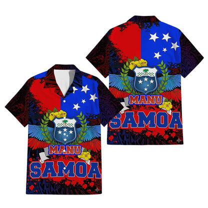 Samoa Coat Of Arms Matching Outfit For Couple Polynesian Many Rugby Samoa Dress And Hawaiian Shirt