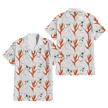 Puakenikeni Pikake Lei Curve Lei Flower Matching Outfit For Couple White Puletasi Dress And Shirt For Her Him
