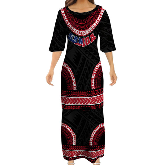 Samoa Coat Of Arms Matching Outfit For Couple Polynesian Tribal Pattern Dress And Hawaiian Shirt
