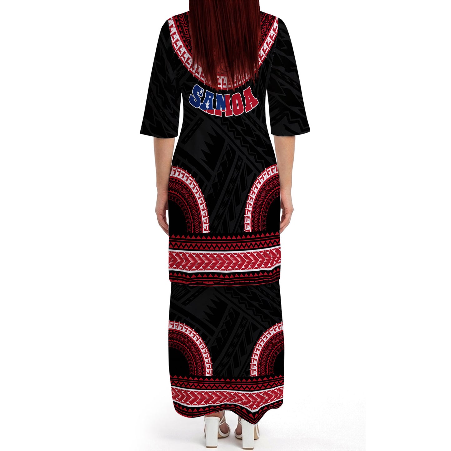 Samoa Coat Of Arms Matching Outfit For Couple Polynesian Tribal Pattern Dress And Hawaiian Shirt