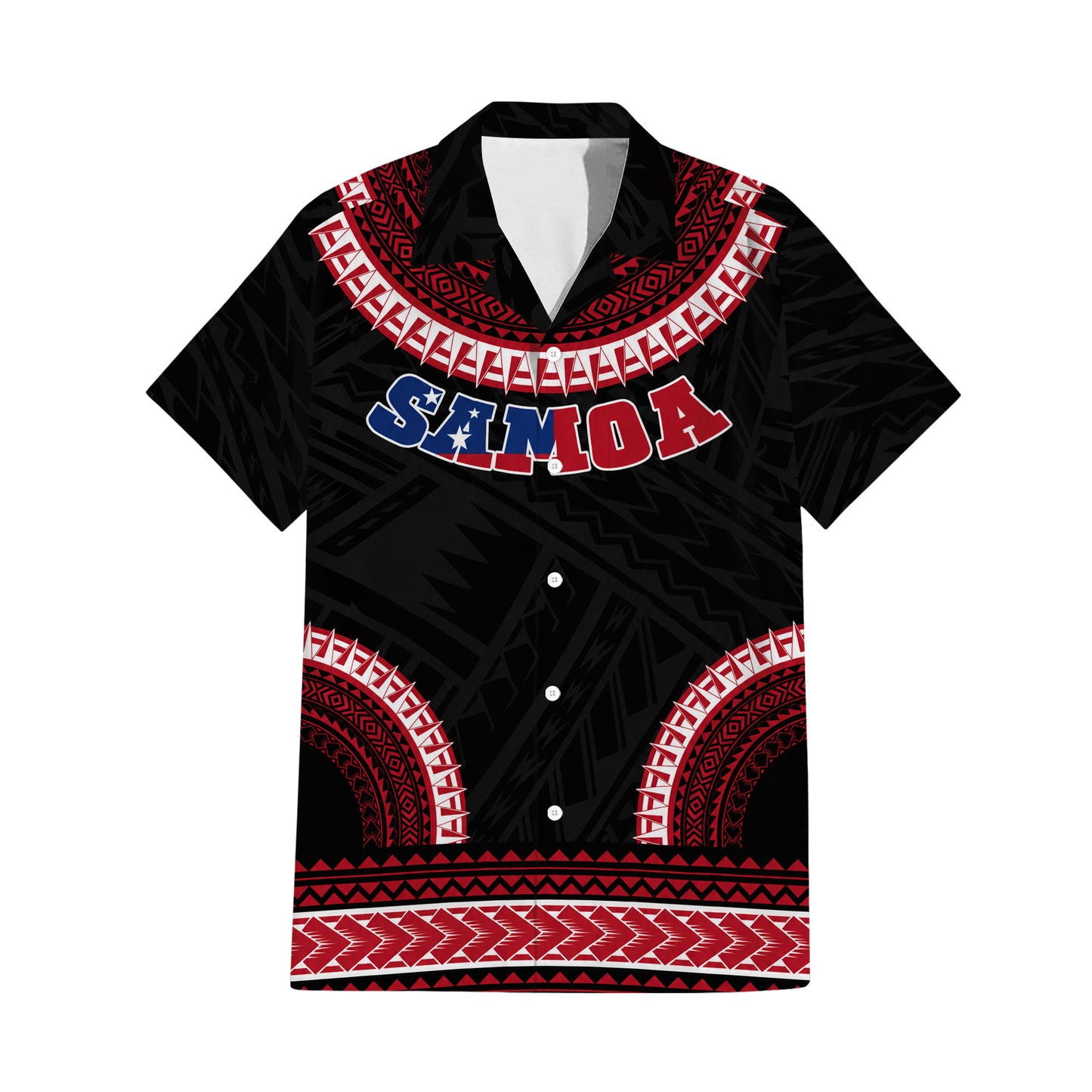 Samoa Coat Of Arms Matching Outfit For Couple Polynesian Tribal Pattern Dress And Hawaiian Shirt
