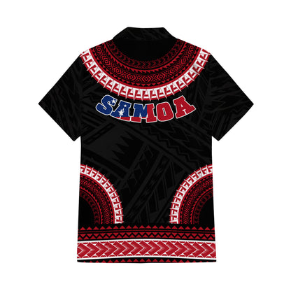 Samoa Coat Of Arms Matching Outfit For Couple Polynesian Tribal Pattern Dress And Hawaiian Shirt