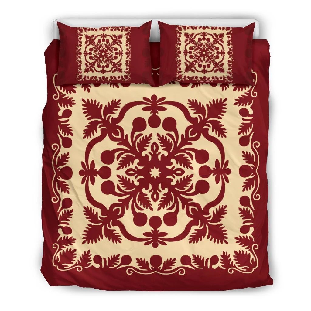Hawaiian Palm Tree Quilt Vintage Bedding Set