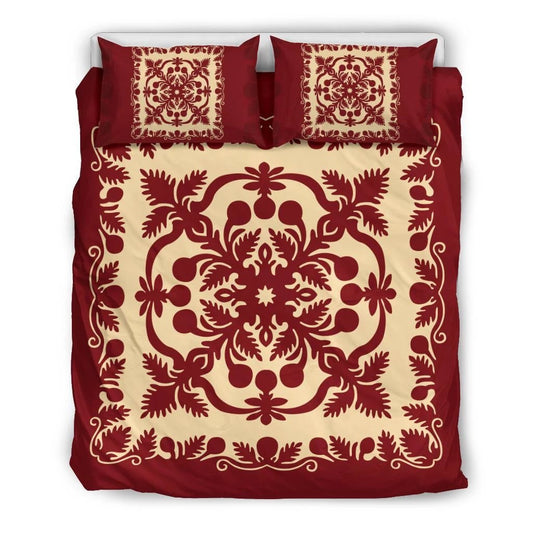 Hawaiian Palm Tree Quilt Vintage Bedding Set