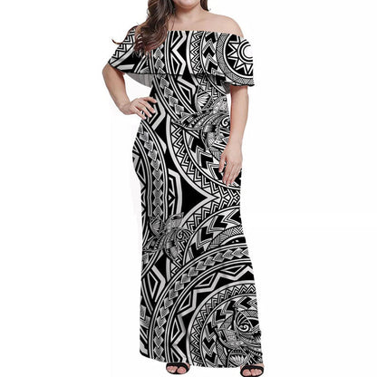 Polynesian Pride Hawaiian Shirt Polynesia Tribal Tattoo Plumeria Black