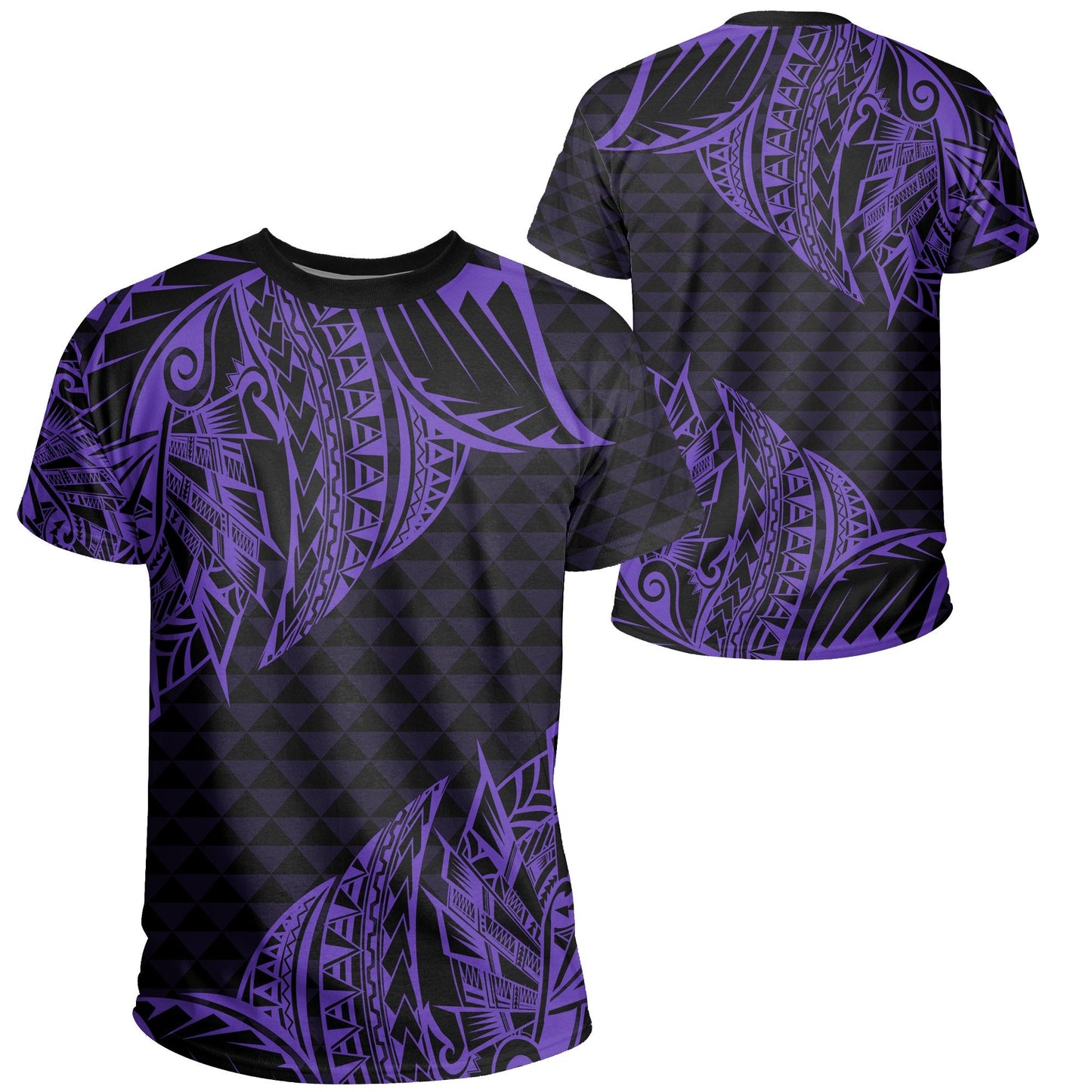 Hawaii Maka Polynesian T-Shirt - Marcus Style - Ah - Purple