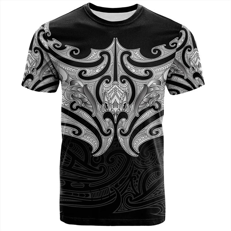 New Zealand Shirt Maori Rugby Ball Printed Black Unisex T Shirt