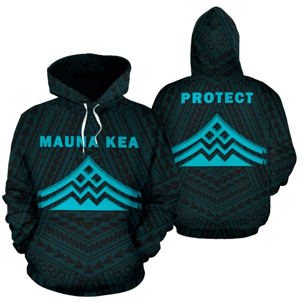 Hawaii Mauna Kea Polynesian Hoodie Blue