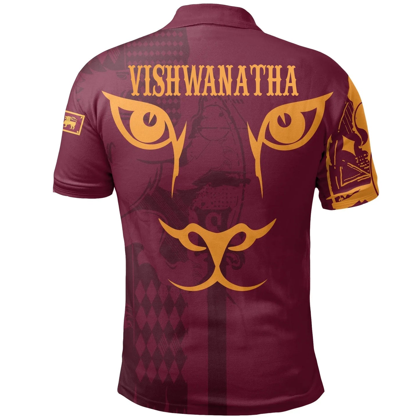 (Vishwanatha Custom African Sri Lanka King Of Lion Polo Shirt Red
