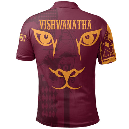 (Vishwanatha Custom African Sri Lanka King Of Lion Polo Shirt Red
