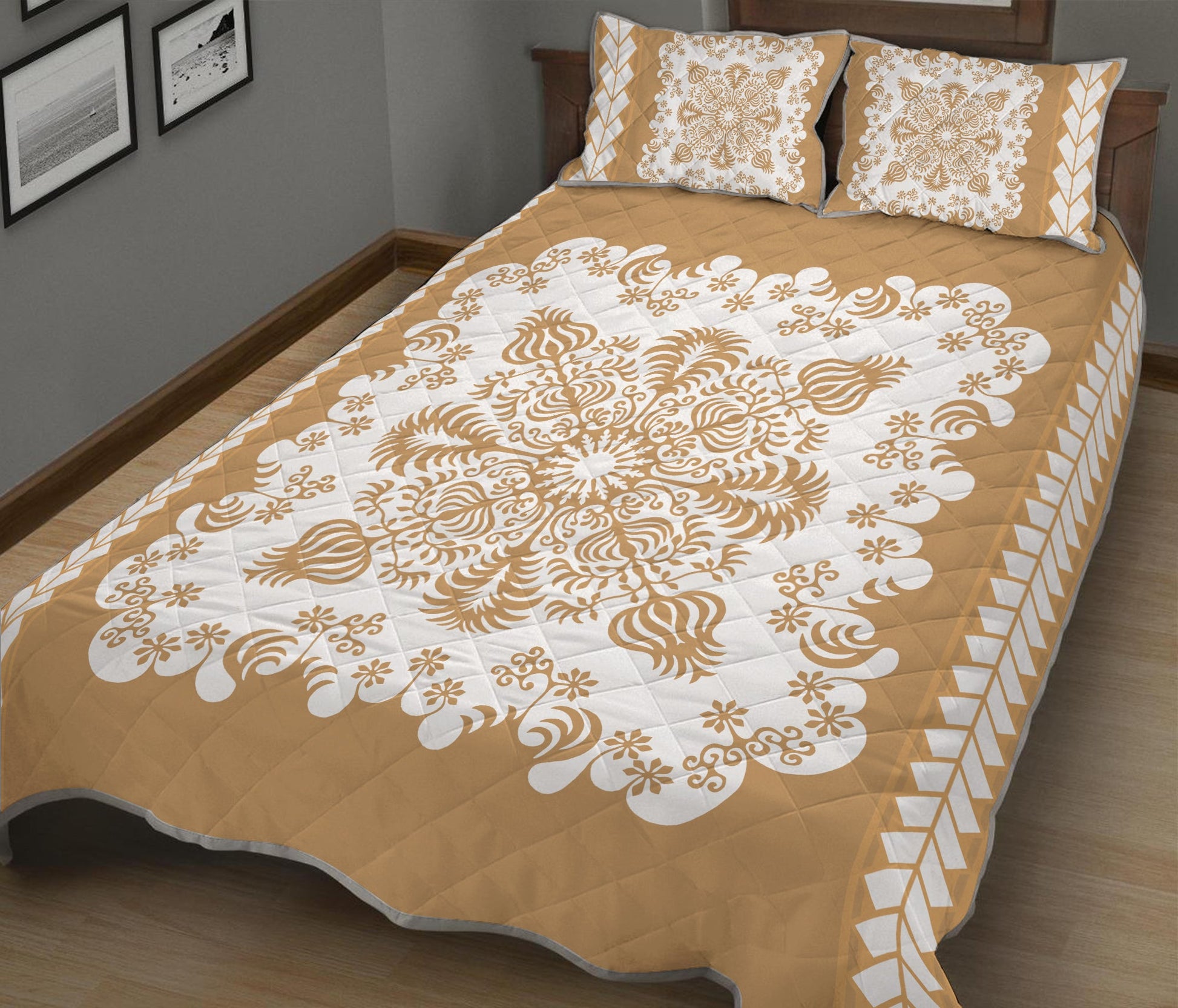 Hawaii Quilt Bed Set Pattern Version Special Gold