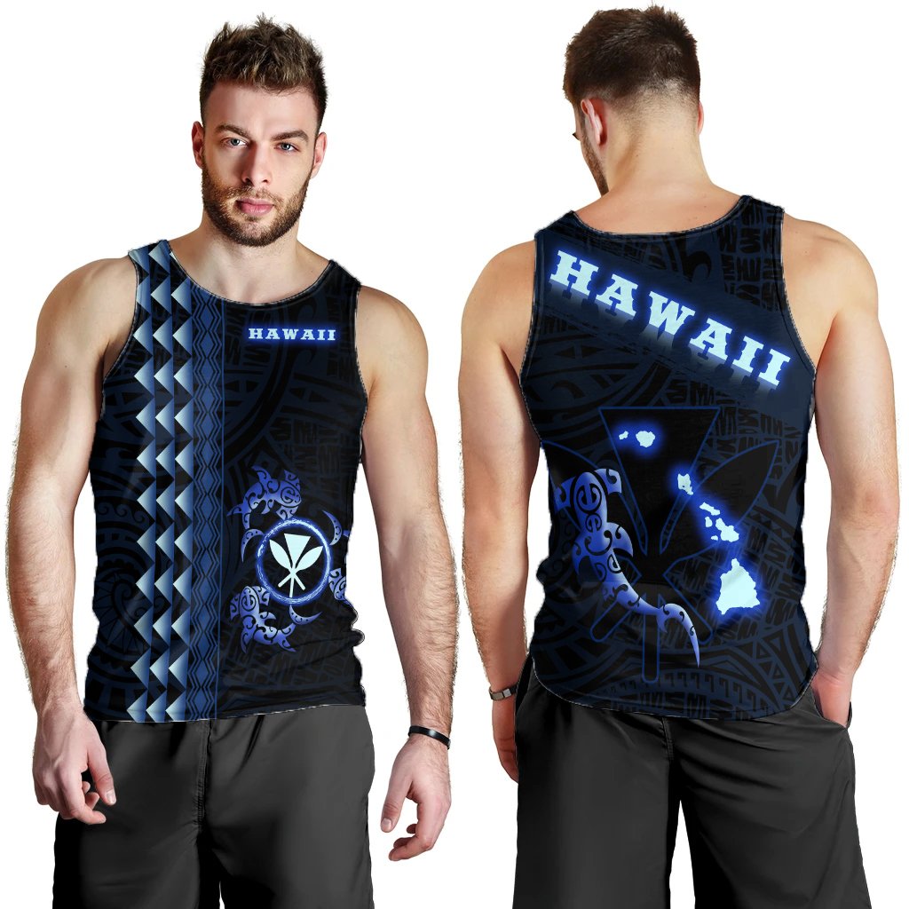 Hawaiian Polynesian Kanaka And Shark Men's Tank Top Light Style AH