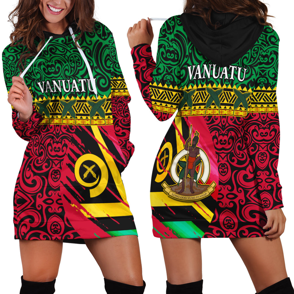 Vanuatu Dreamy Hoodie Dress Flag and Pattern
