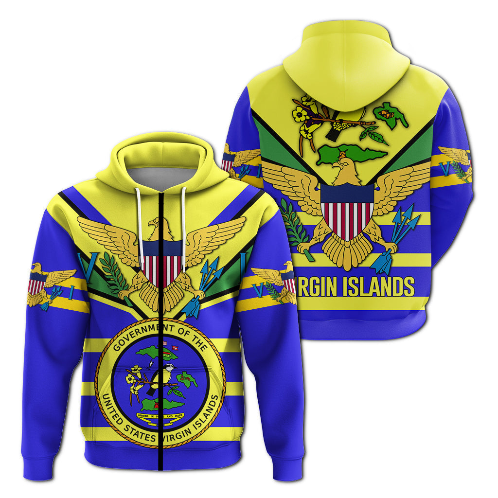 US Virgin Islands Zip Hoodie Egales with Seal