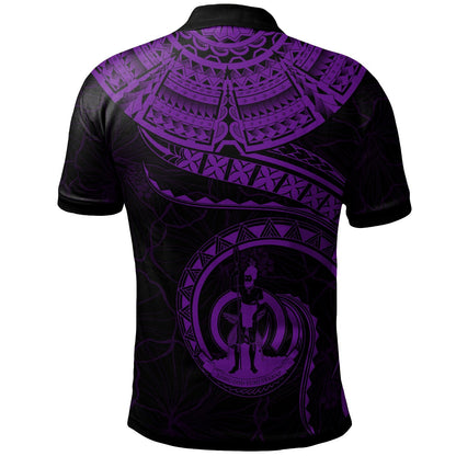 Vanuatu Polynesian Personalised Polo Shirt - Vanuatu Waves Purple