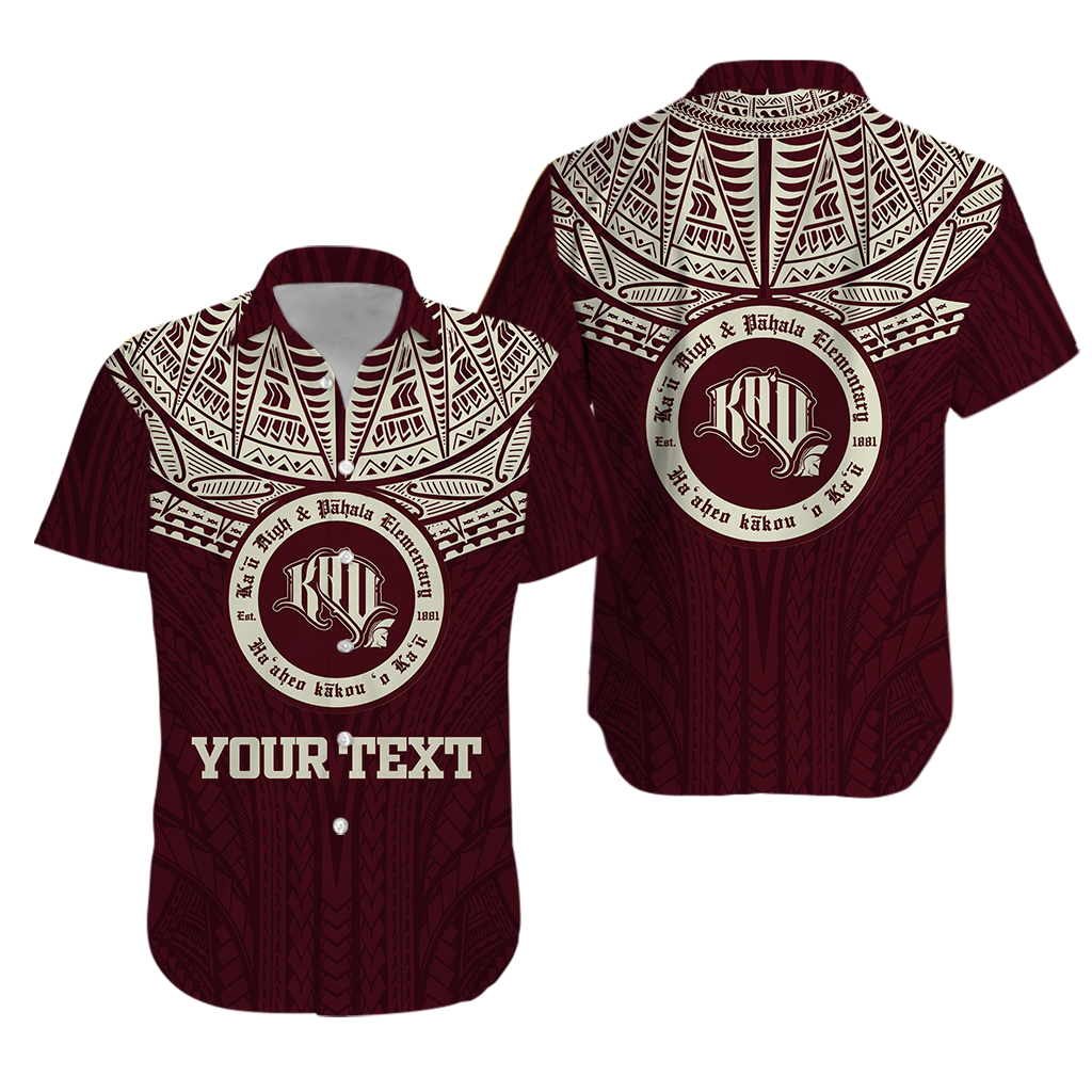 Custom Personalised Hawaii Kau High & Pahala Elementary School Pride Hawaiian Shirt -