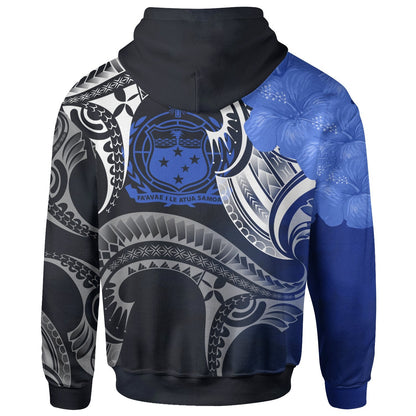 Samoa Hoodie Samoa Seal Wave Style Blue