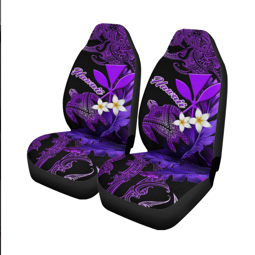 Hawaii Turtle With Plumeria Leaf Purple Car Seat Covers