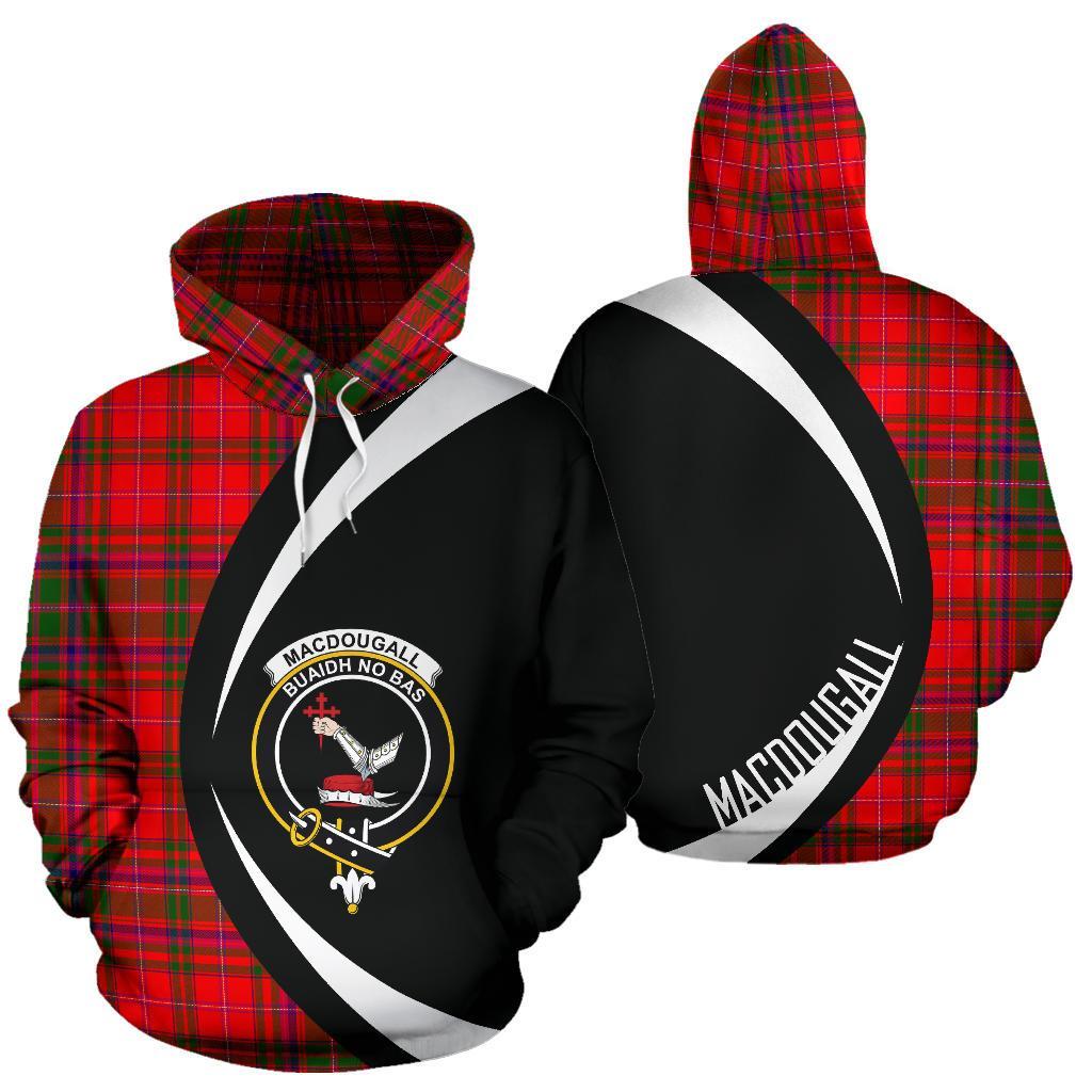 Printivon Macdougall Modern Tartan Crest Hoodie Circle Style