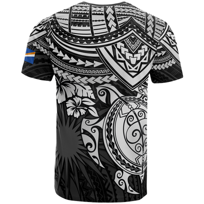 Marshall Islands Polynesian T Shirt Marshall Islands Flag White Turtle Hibiscus