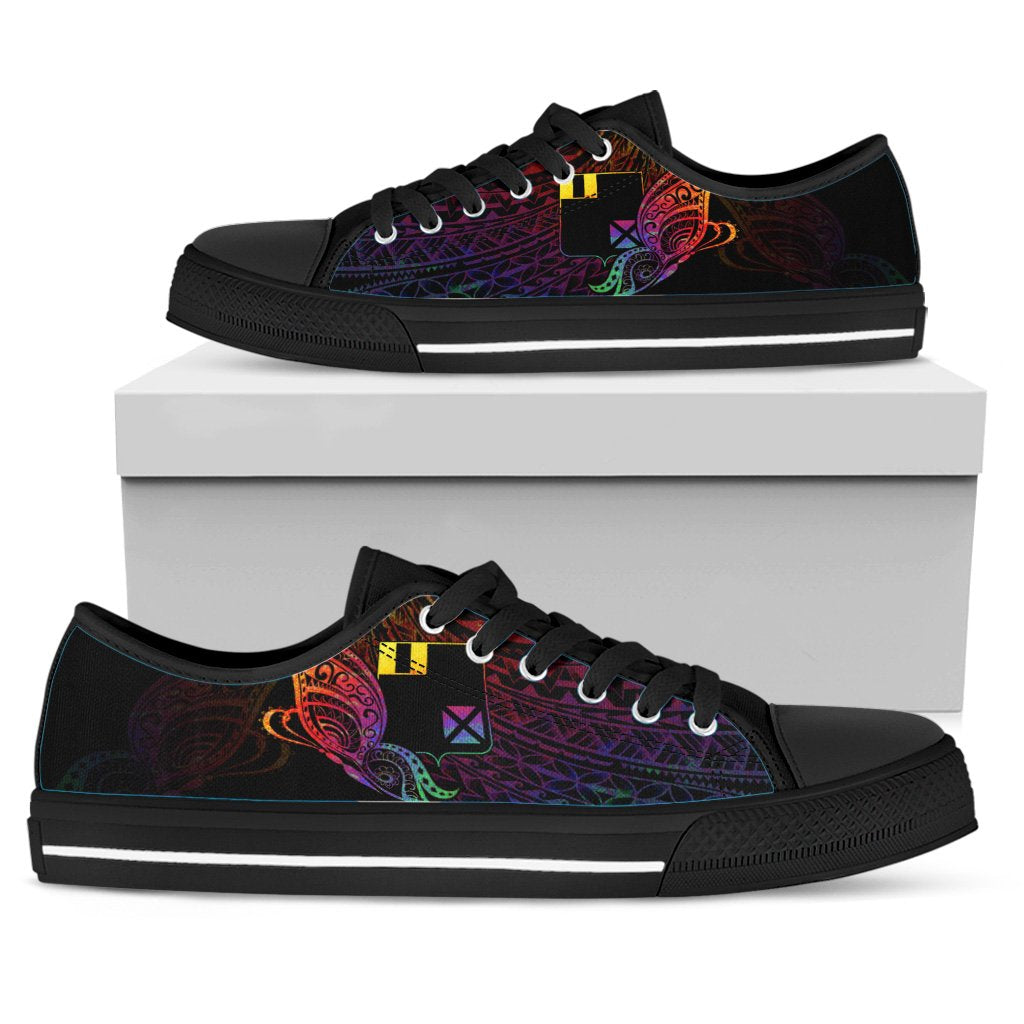 Wallis and Futuna Low Top Shoes - Butterfly Polynesian Style