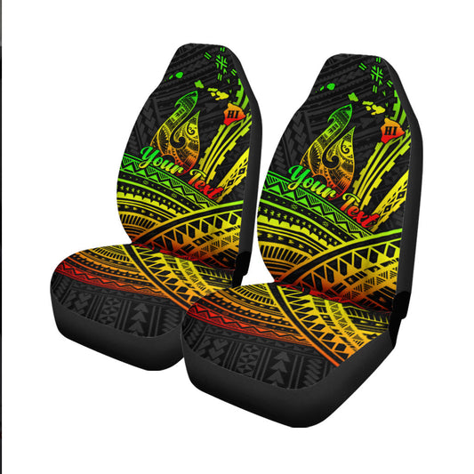 (Custom Personalised) Hawaii Fish Hook Polynesian Tribal Reggae Car Seat Covers