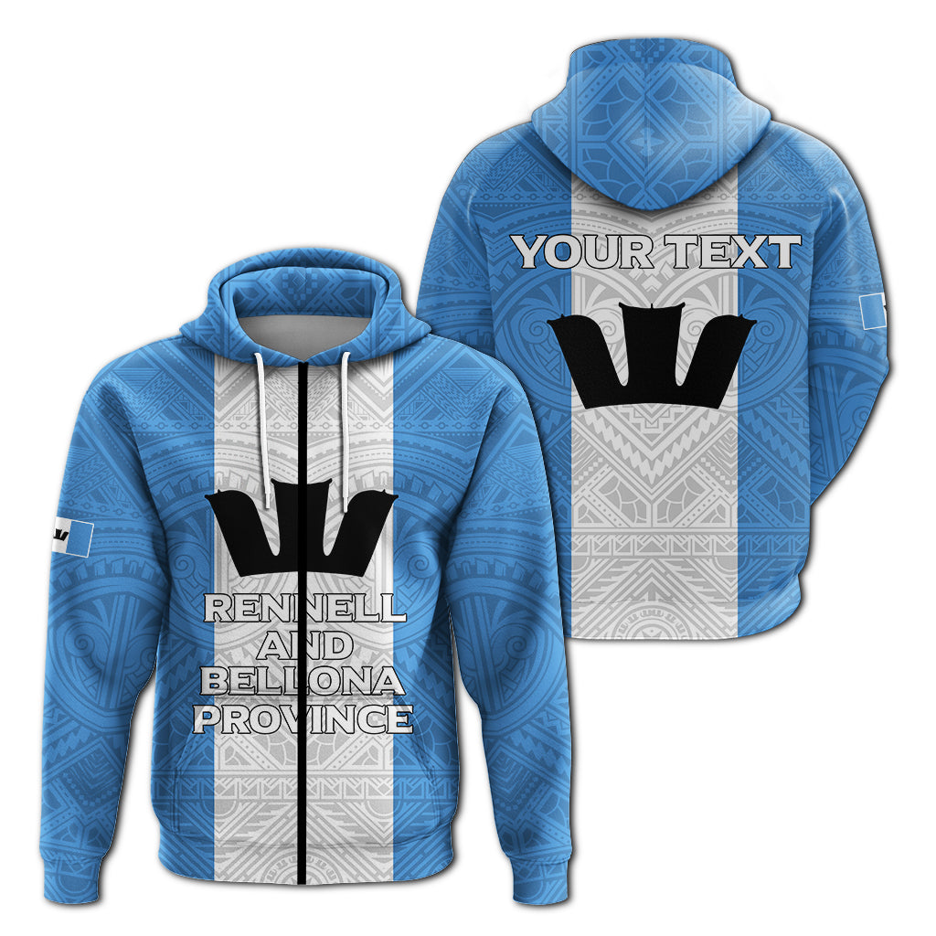 ( Personalised) Solomon Islands Rennell and Bellona Province Zip Hoodie Tribal Pattern