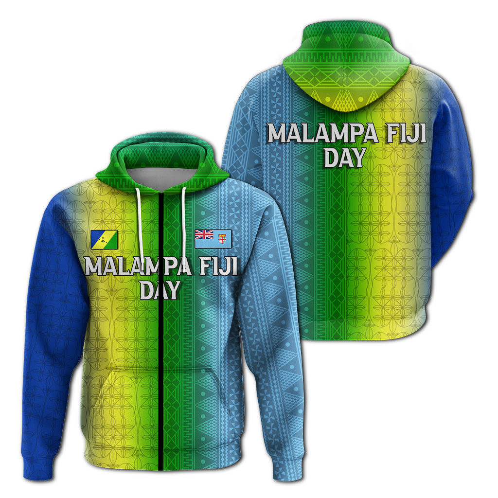 Vanuatu Malampa Fiji Day Zip Up Hoodie Flag Version