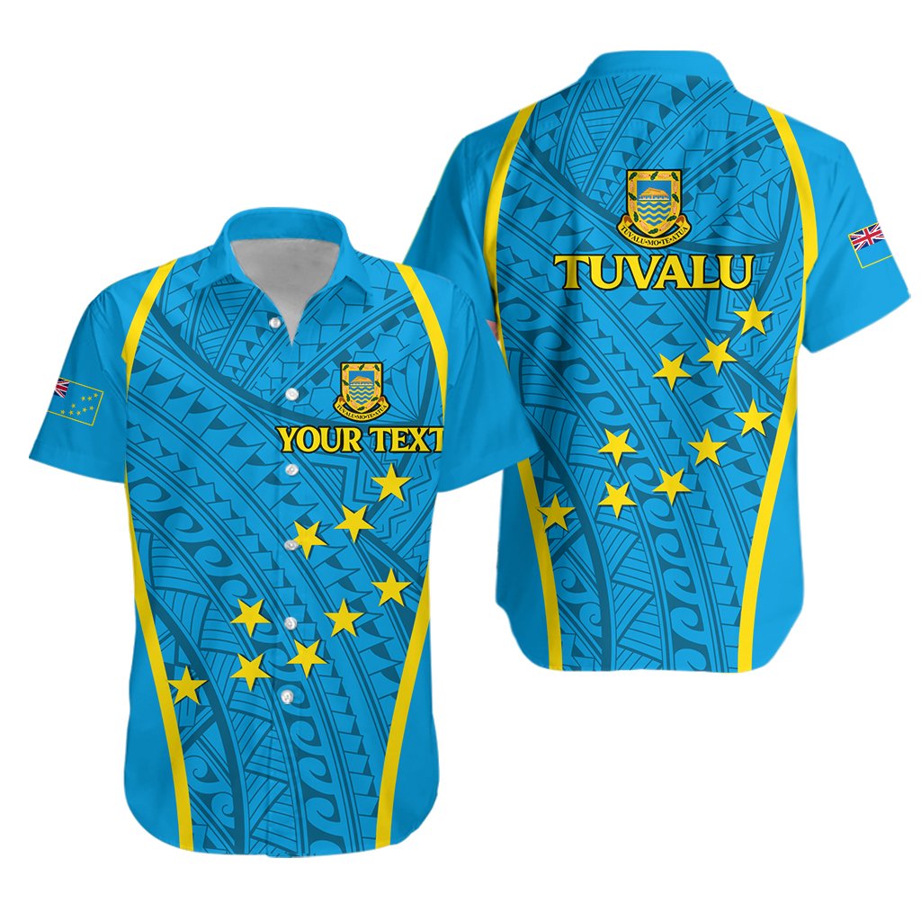 Custom Personalised Tuvalu Hawaiian Shirt - Tribal Pattern -