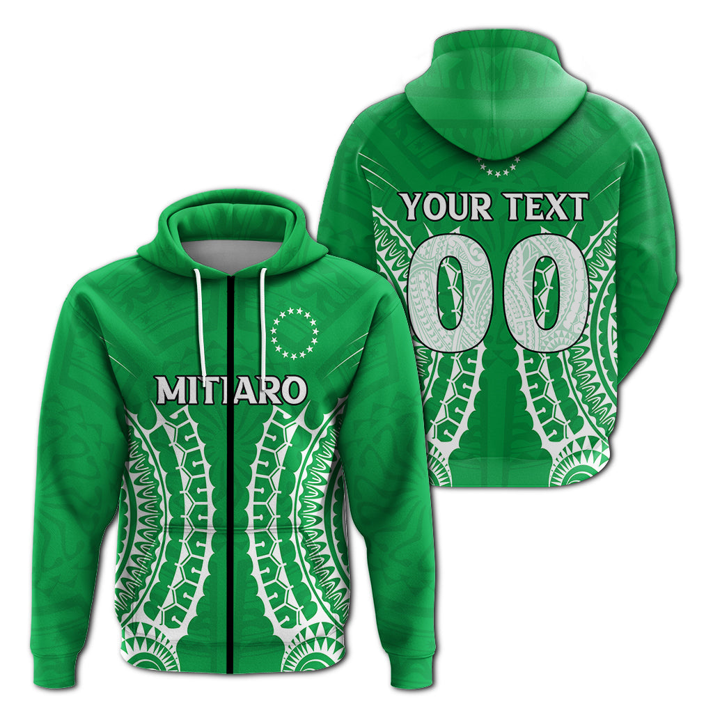 ( Personalised) Cook Islands Mitiaro Zip Up Hoodie Tribal Pattern