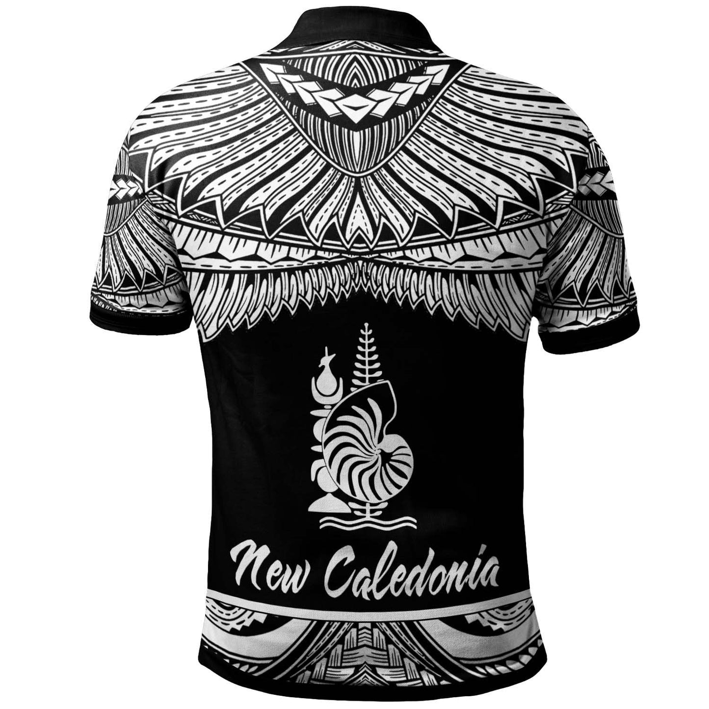 New Caledonia Polynesian Custom Personalised Polo Shirt - Poly Tattoo White Version
