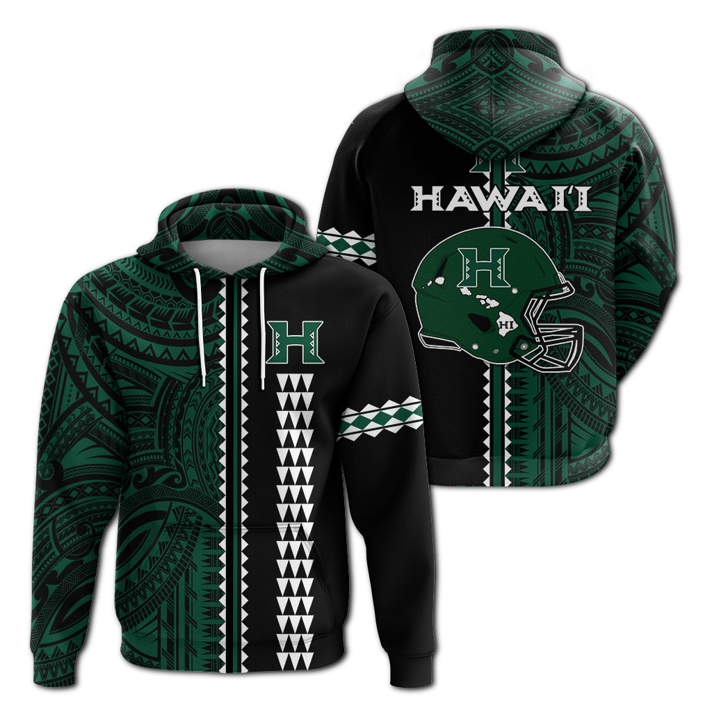 Hawaii Kakau Warrior Football Zip Hoodie -