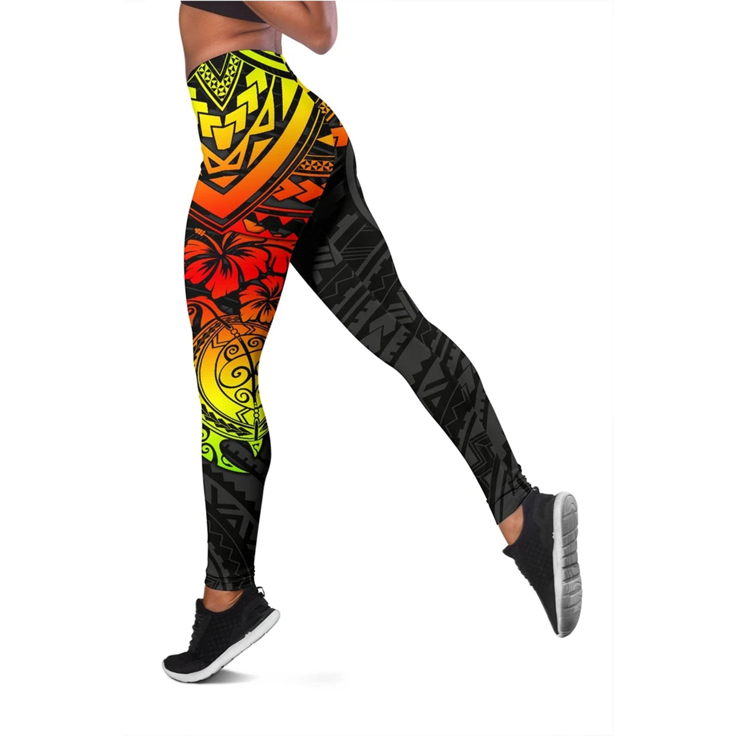 Yap Polynesian Leggings Women - Reggae Turtle