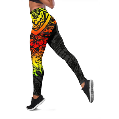 Yap Polynesian Leggings Women - Reggae Turtle