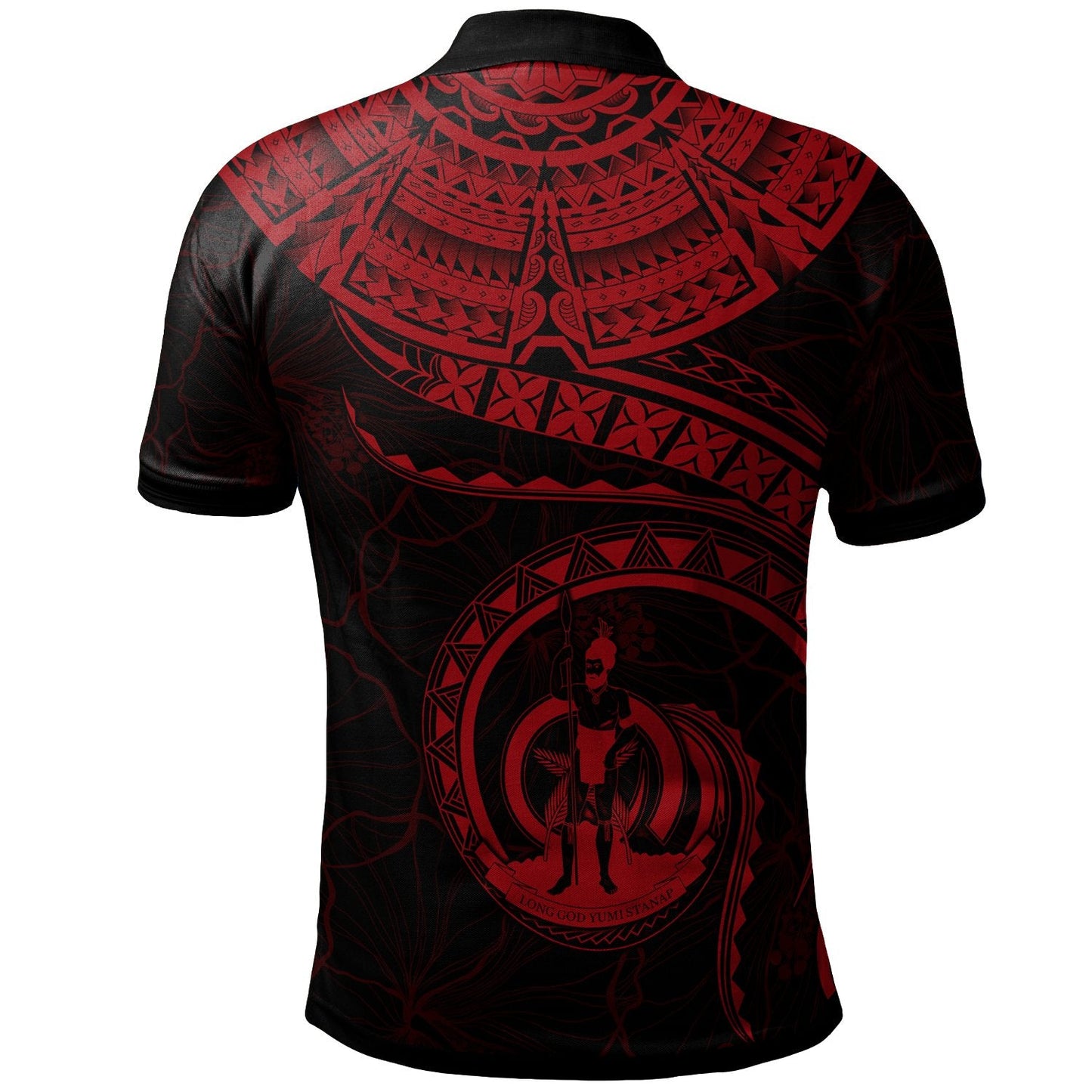 Vanuatu Polynesian Personalised Polo Shirt - Vanuatu Waves Red