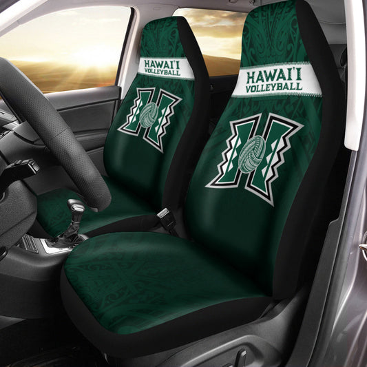 Hawaii Volleyball Green Warrior Car Seat Covers